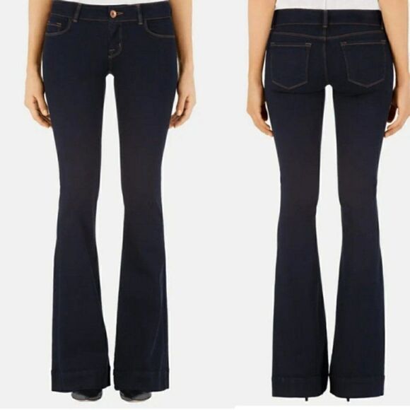J Brand Lovestory Low Rise Bell Bottom Flare Dark Blue Jeans 26 - Picture 8 of 8